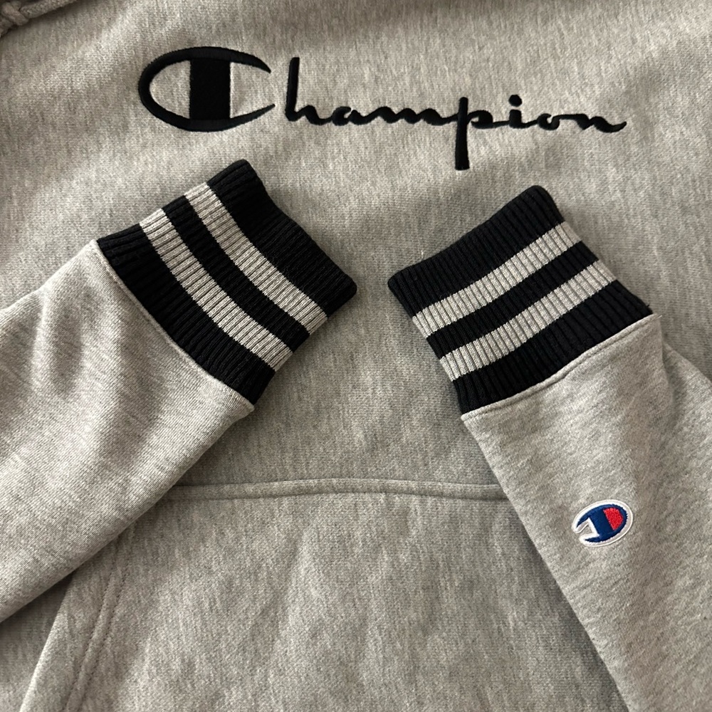 Champion Sweatshirt Hoodie Grey size M Men - Picture 9 of 15